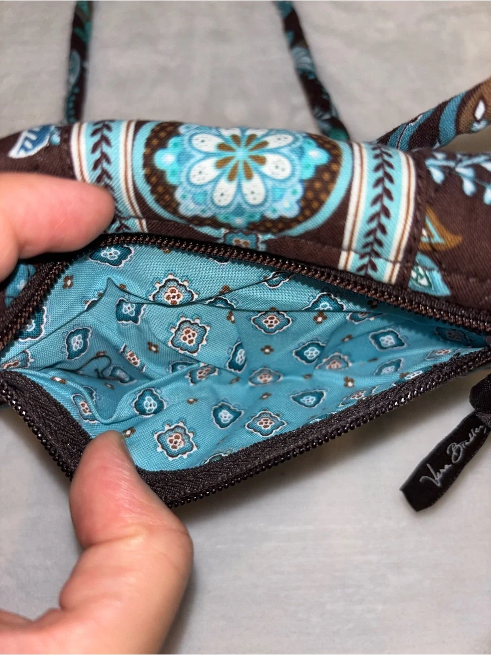 New Vera Bradley Java Blue Wallet Crossbody RETIRED